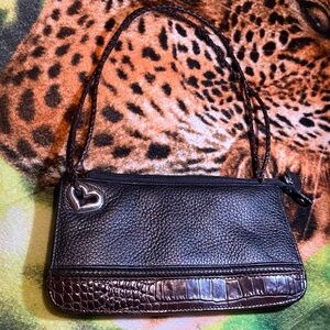 Brighton Elegant Black and Brown Leather Handbag